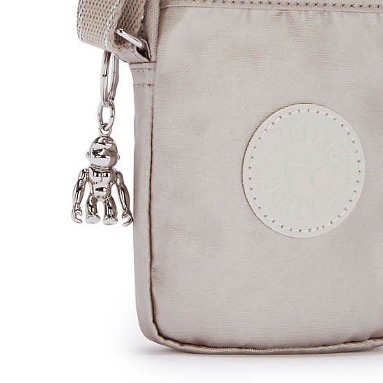 Kipling Tally Metallic Crossbody Telefoon Tas Beige | België 1847VR